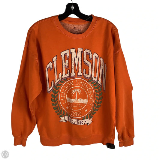 Sweatshirt Crewneck By Clothes Mentor In Orange, Size: S