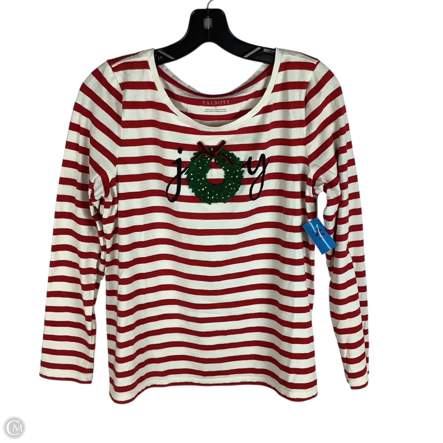 Top Long Sleeve By Talbots In Striped Pattern, Size: M