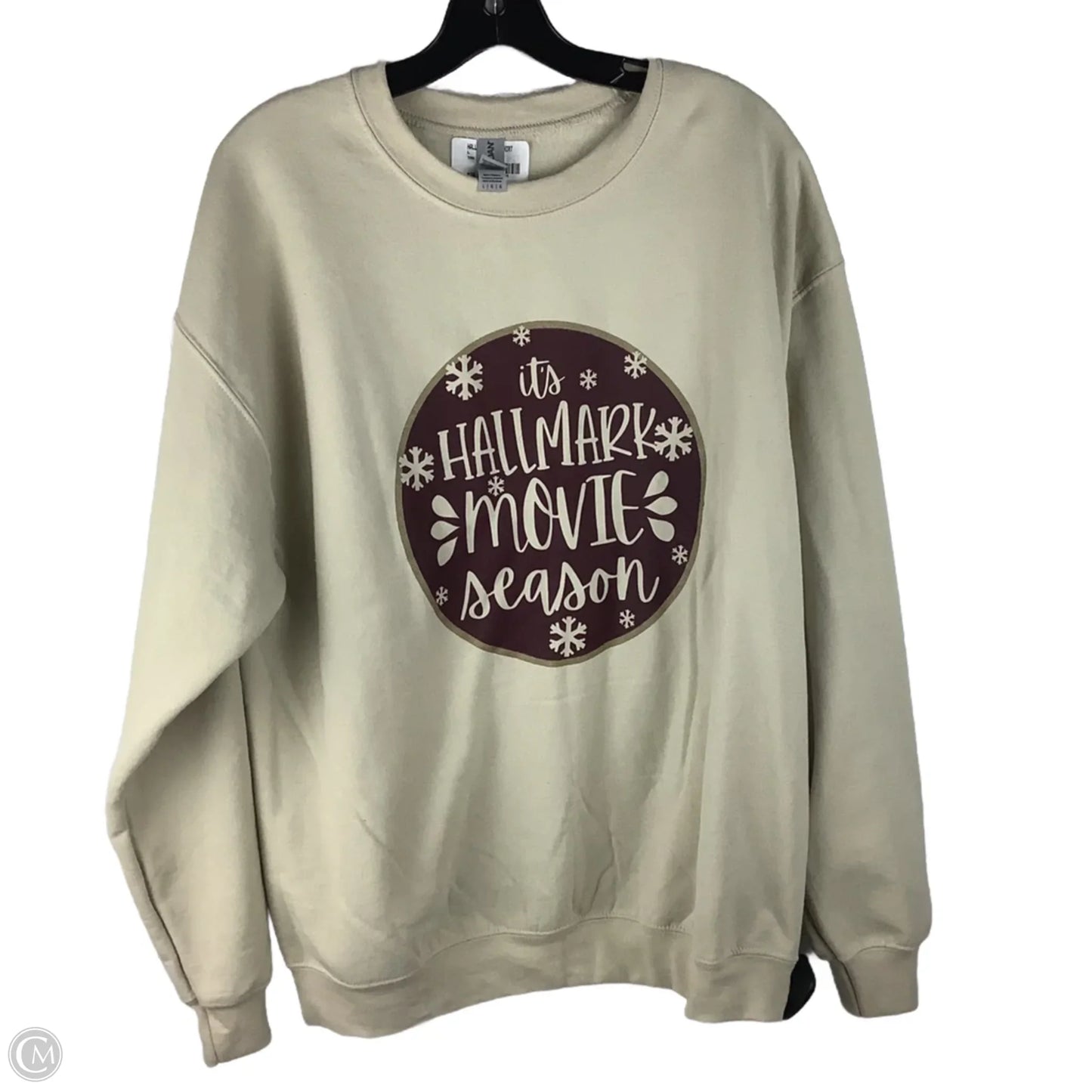 Sweatshirt Crewneck By Gildan In Tan, Size: L