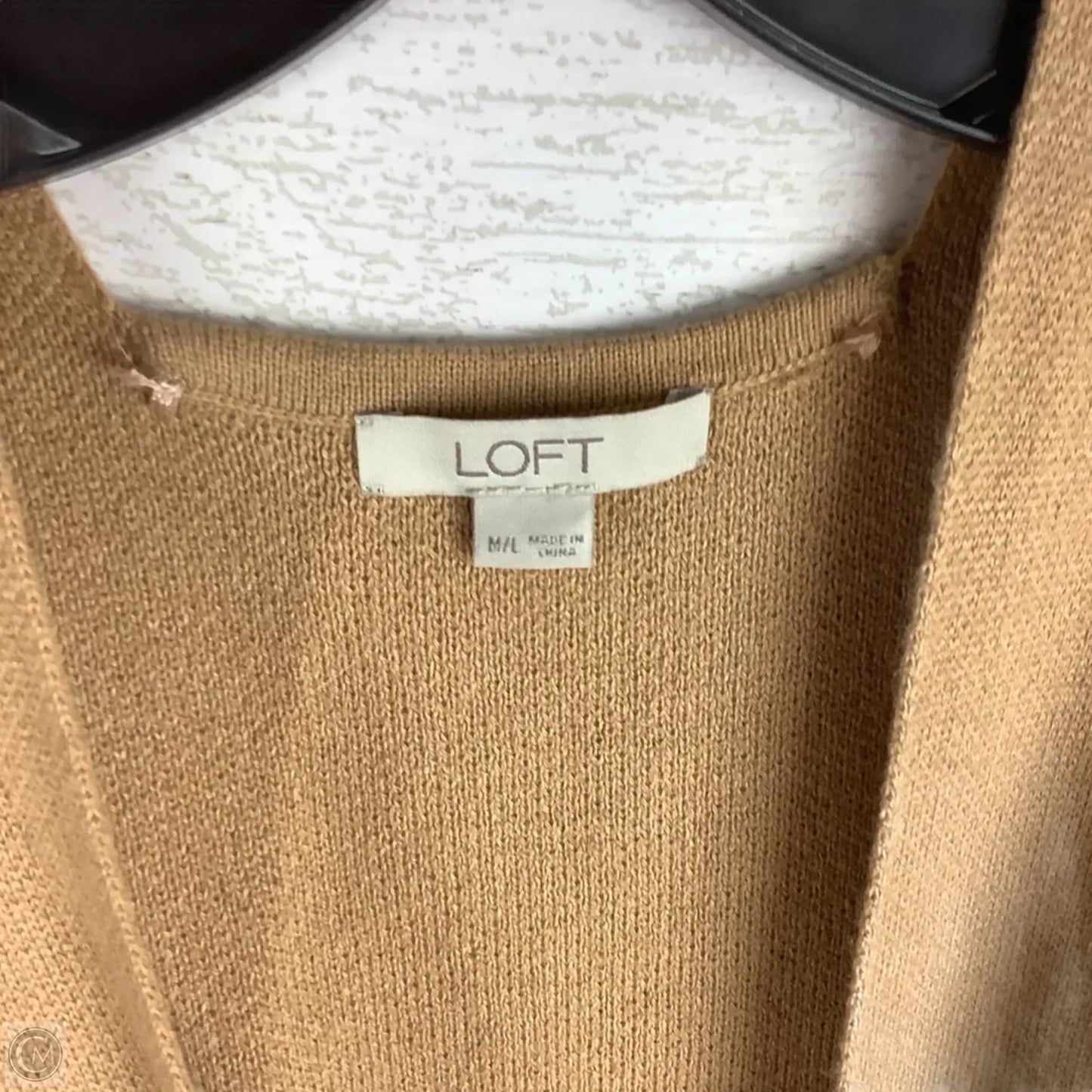 Sweater Cardigan By Loft In Tan, Size: M/L