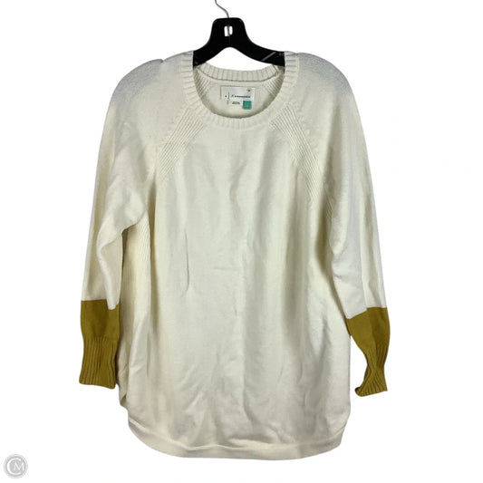Sweater By Anthropologie In Cream, Size: 1x