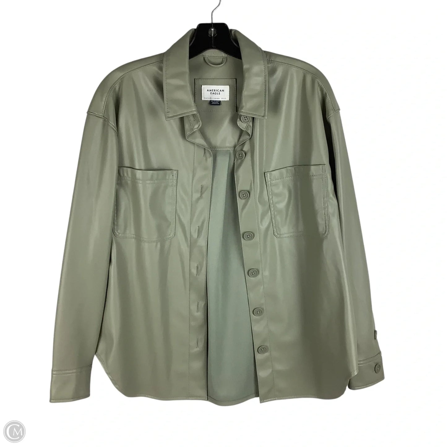 Jacket Shirt By American Eagle In Green, Size: Xs