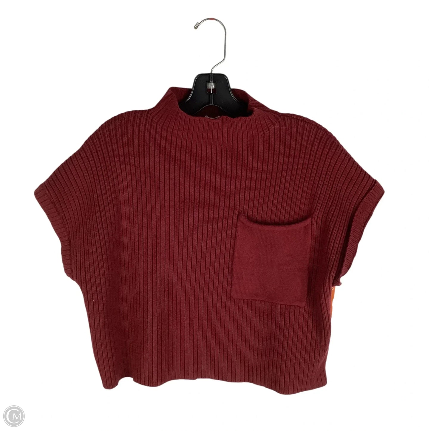 Sweater Short Sleeve By Entro In Maroon, Size: S