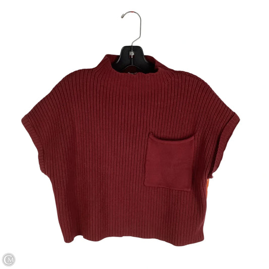 Sweater Short Sleeve By Entro In Maroon, Size: S