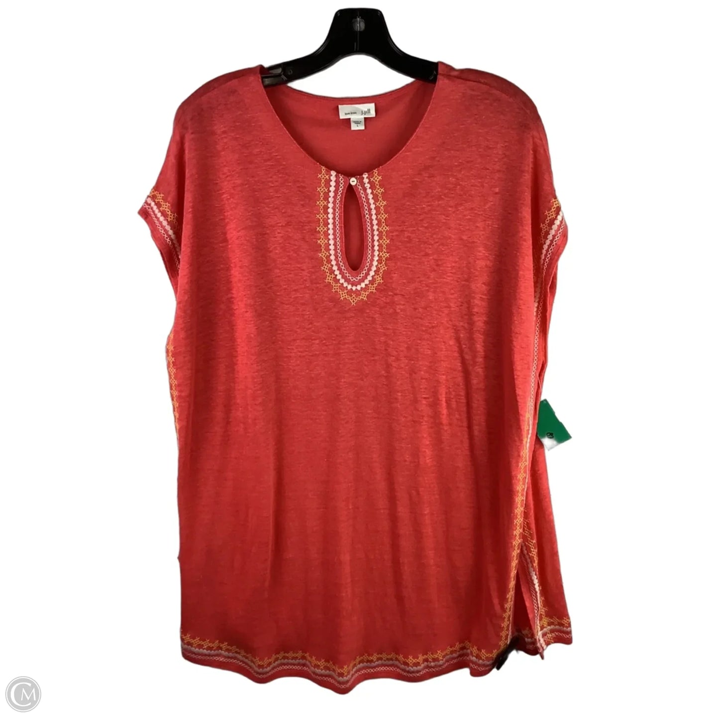Top Short Sleeve By J. Jill In Coral, Size: L