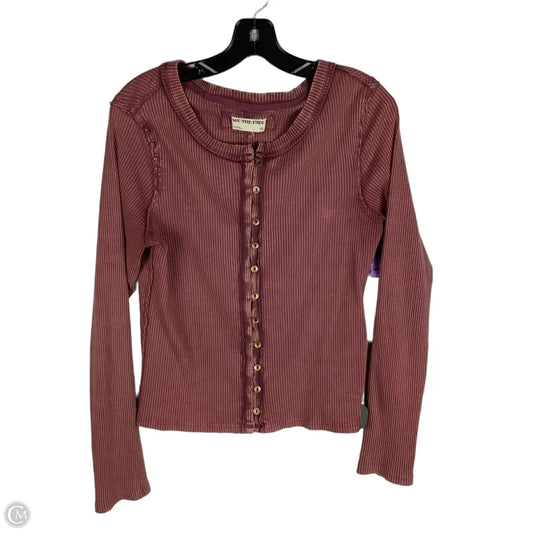 Top Long Sleeve By We The Free In Maroon, Size: Xs