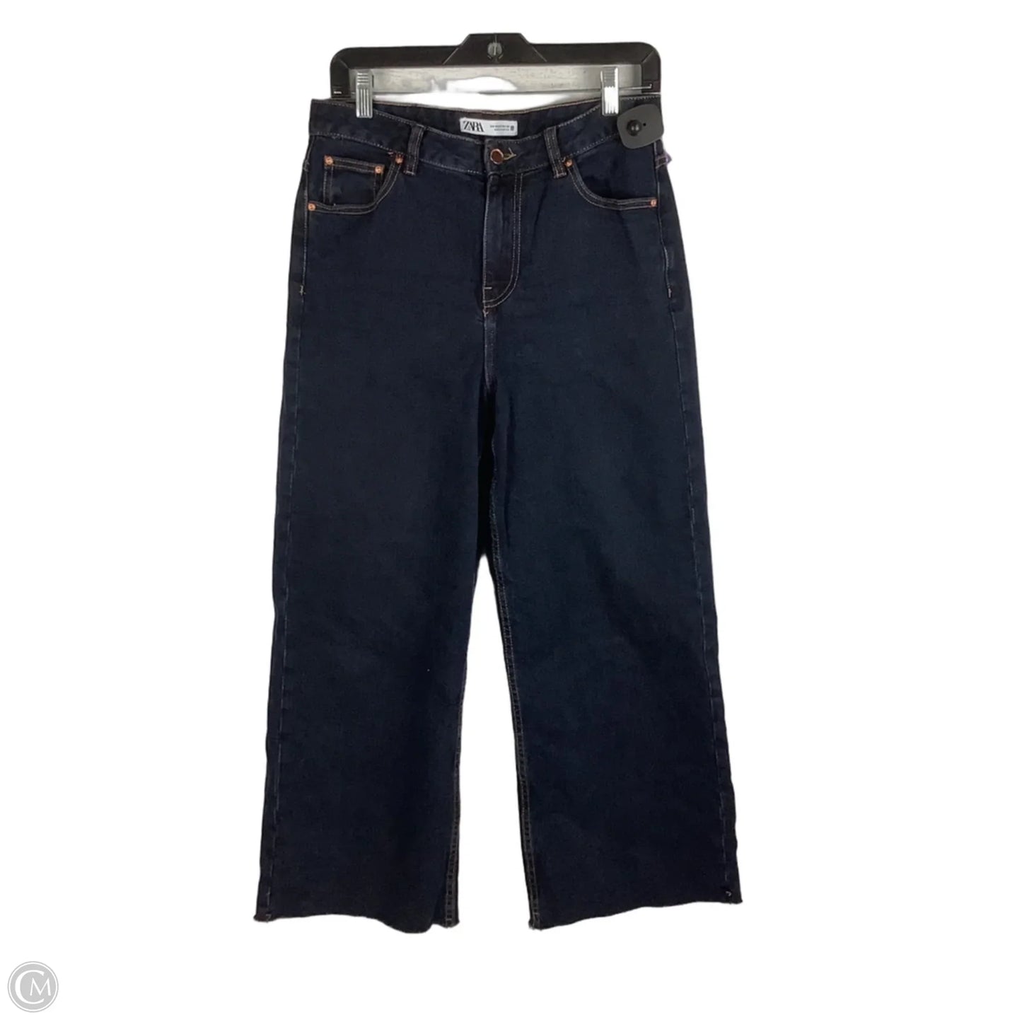 Jeans Wide Leg By Zara In Blue Denim, Size: 8