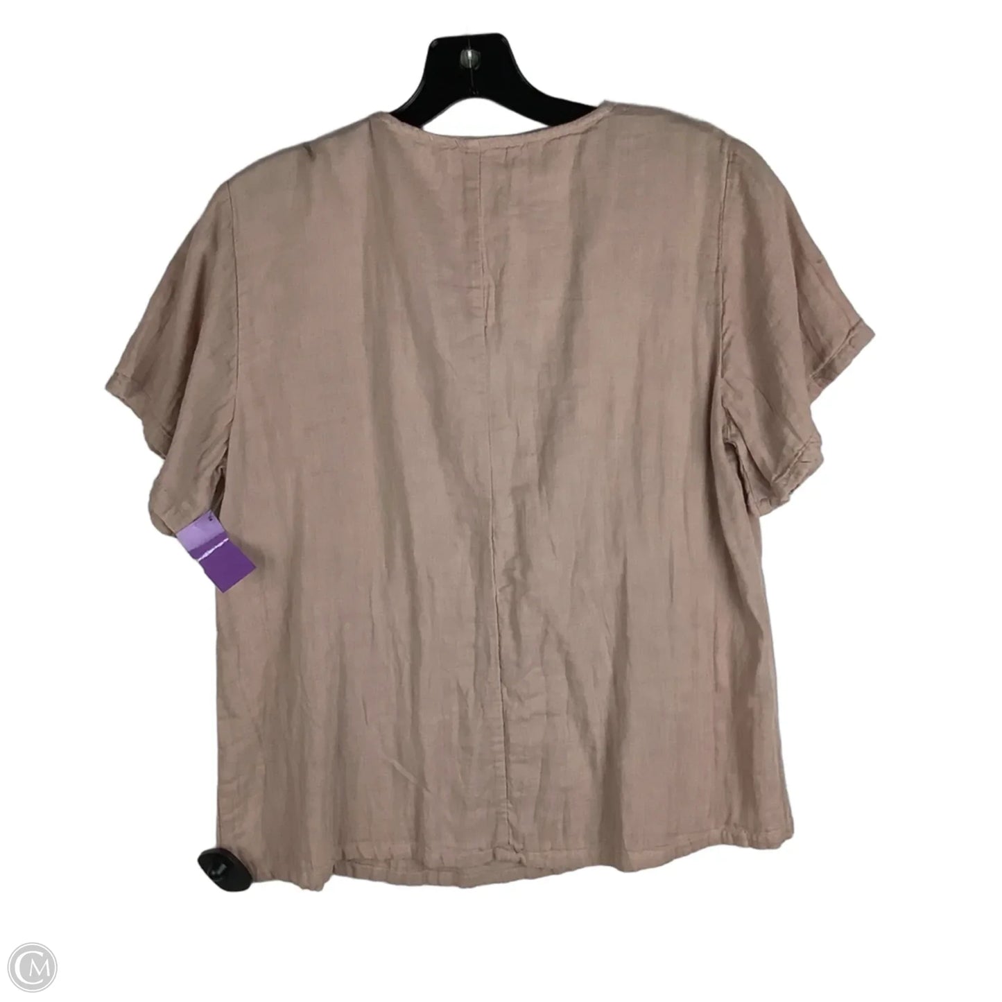 Top Short Sleeve By Synergy In Pink, Size: L
