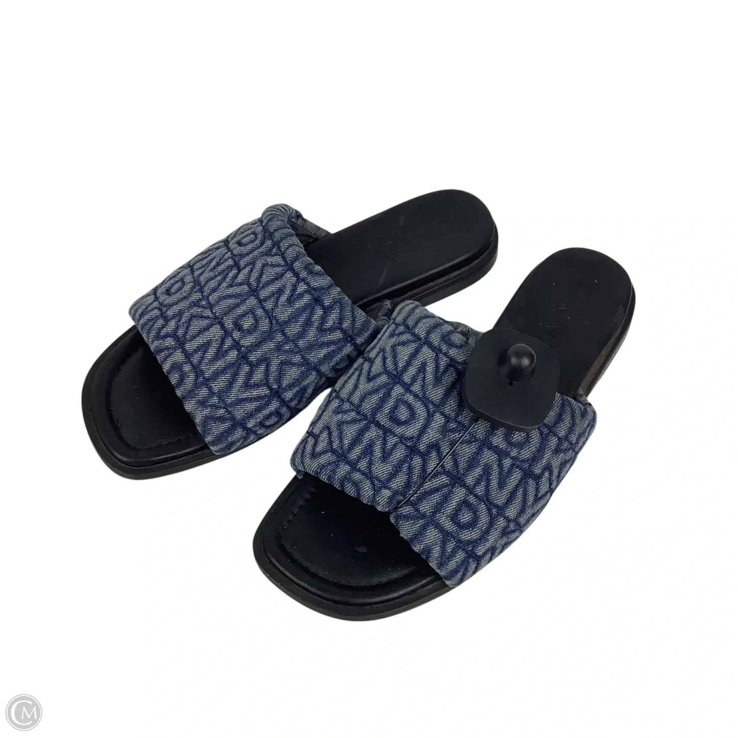 Sandals Flats By Dkny In Blue Denim, Size: 8