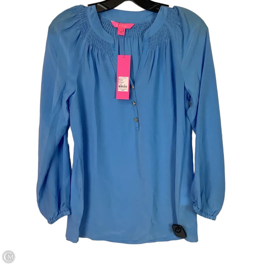 Top Long Sleeve Designer By Lilly Pulitzer In Blue, Size: Xs