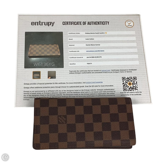 Wallet Luxury Designer By Louis Vuitton, Size: Medium