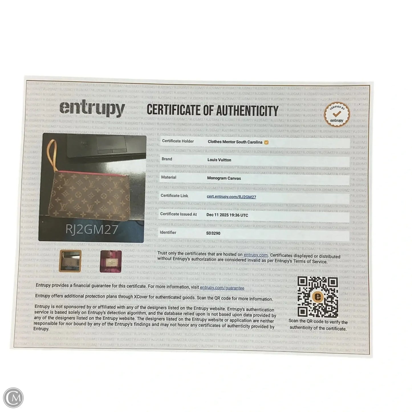 Wristlet Luxury Designer By Louis Vuitton, Size: Medium