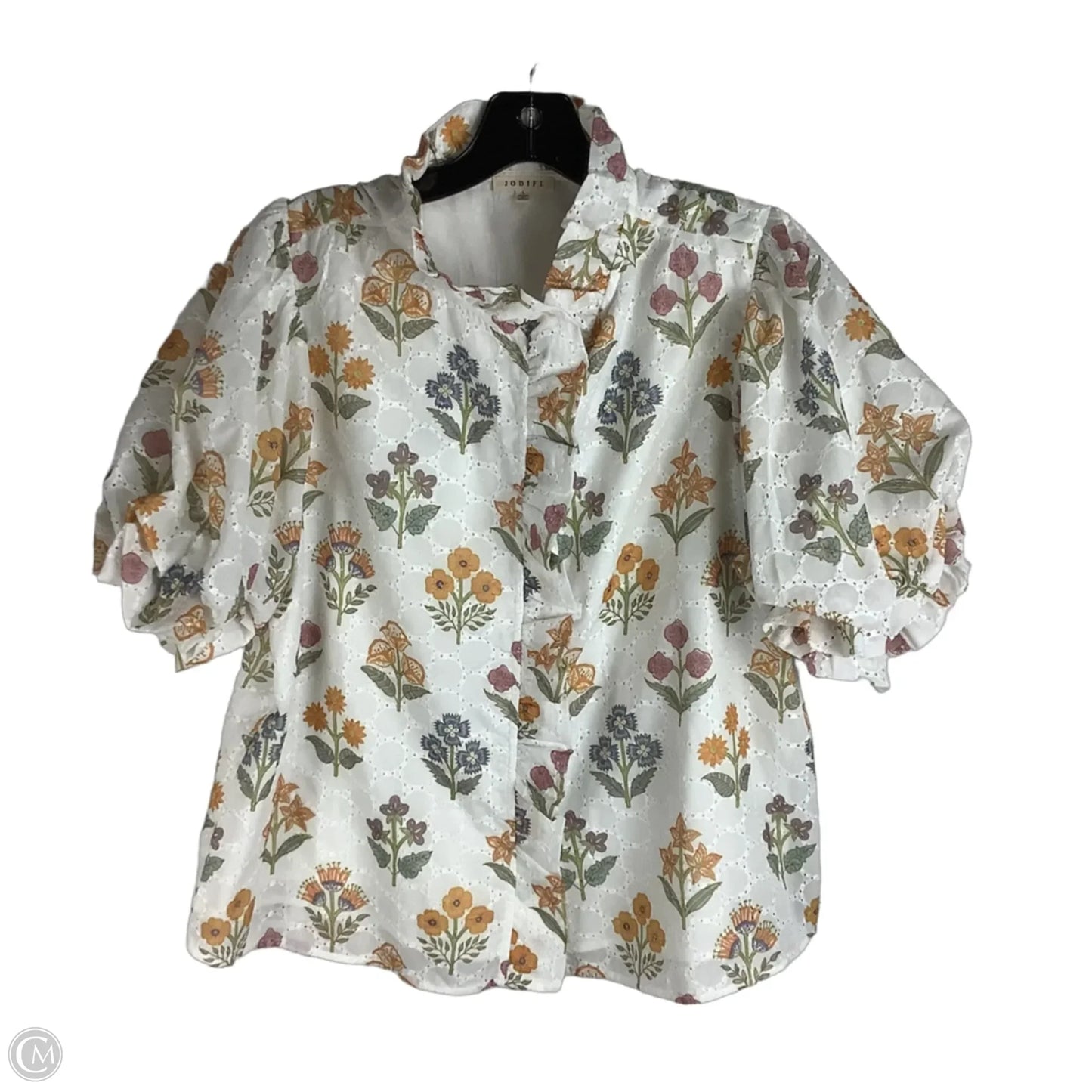 Top Short Sleeve By Jodifl In Floral Print, Size: L