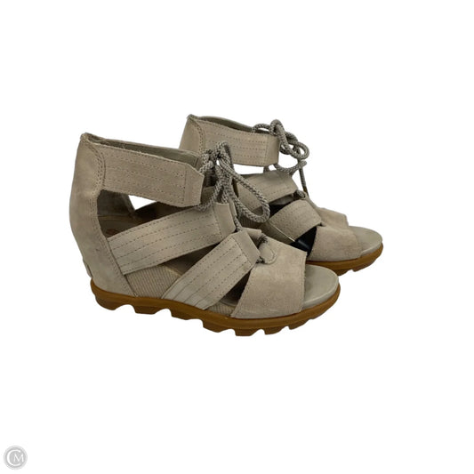 Sandals Heels Wedge By Sorel In Taupe, Size: 7