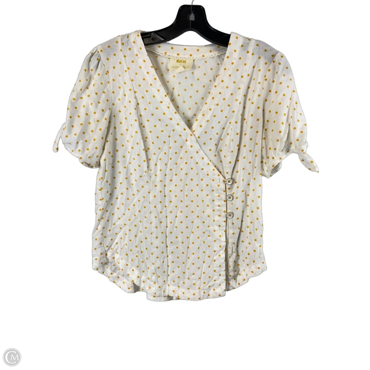 Top Short Sleeve By Maeve In Polkadot Pattern, Size: S