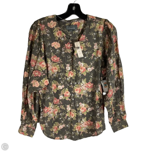 Top Long Sleeve By Anthropologie In Floral Print, Size: Xs