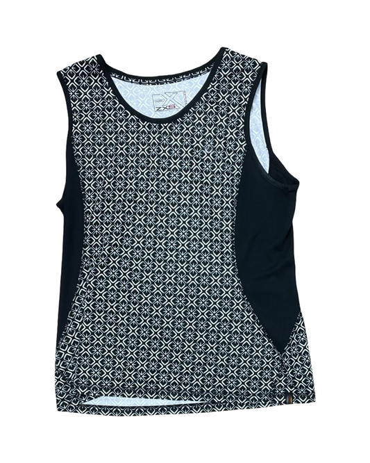 Athletic Tank Top By Clothes Mentor In Black & White, Size:Xl