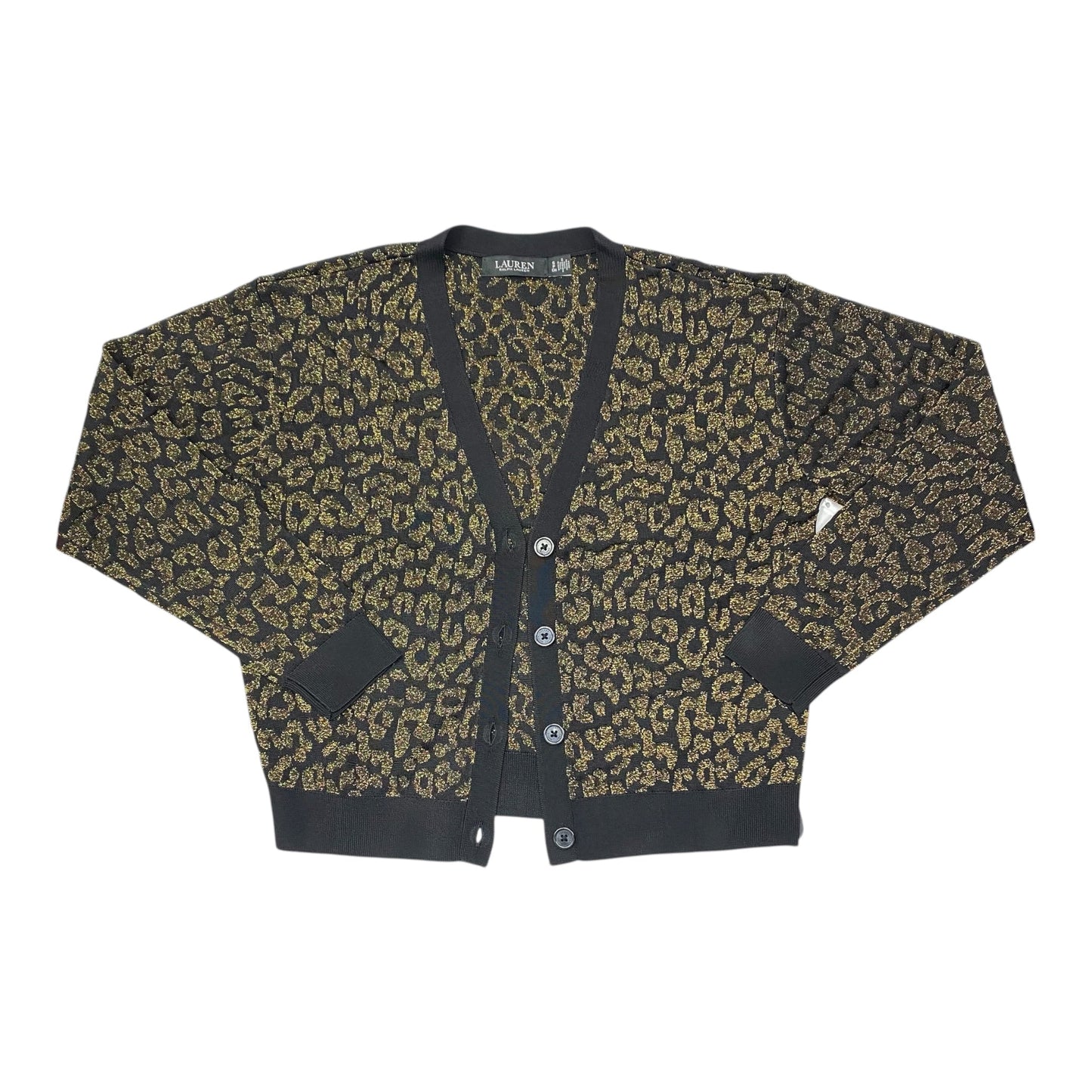 Sweater By Lauren By Ralph Lauren In Black & Gold, Size:S