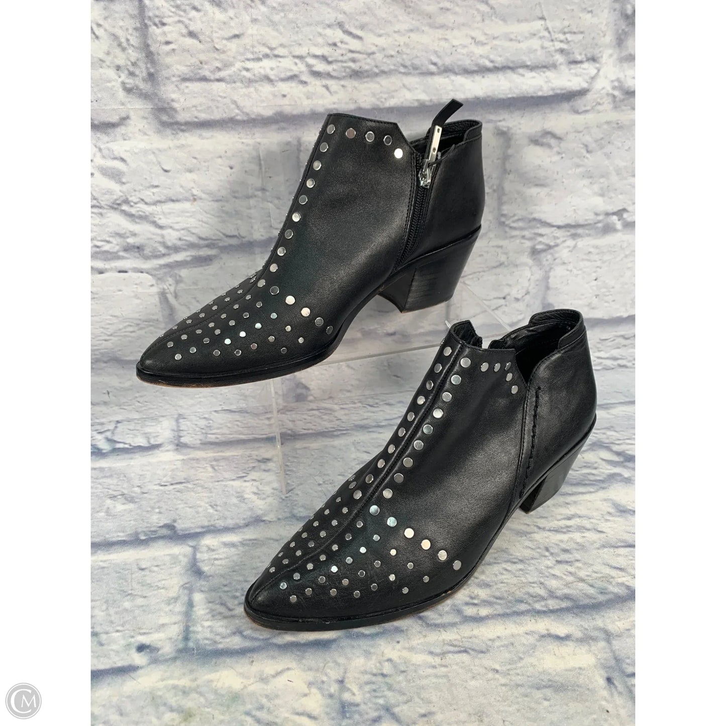 Boots Ankle Flats By 1.state In Black & Silver, Size: 10