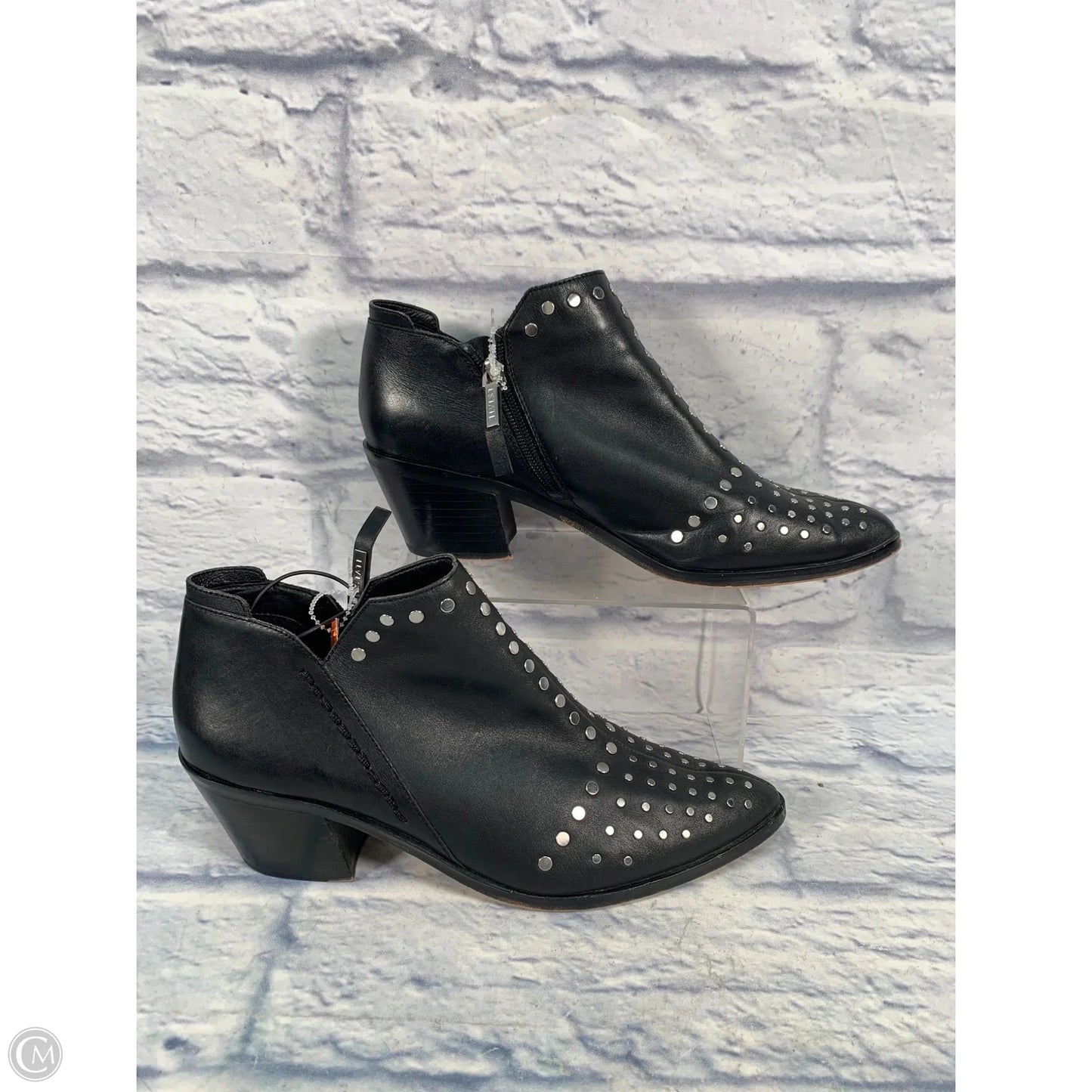 Boots Ankle Flats By 1.state In Black & Silver, Size: 10