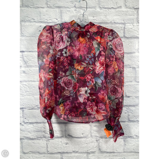 Blouse Long Sleeve By Anthropologie In Purple, Size: Xs