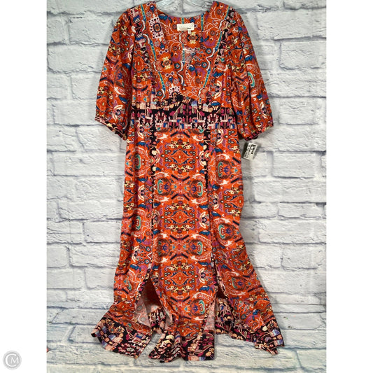 Dress Party Long By Anthropologie In Blue & Orange, Size: L