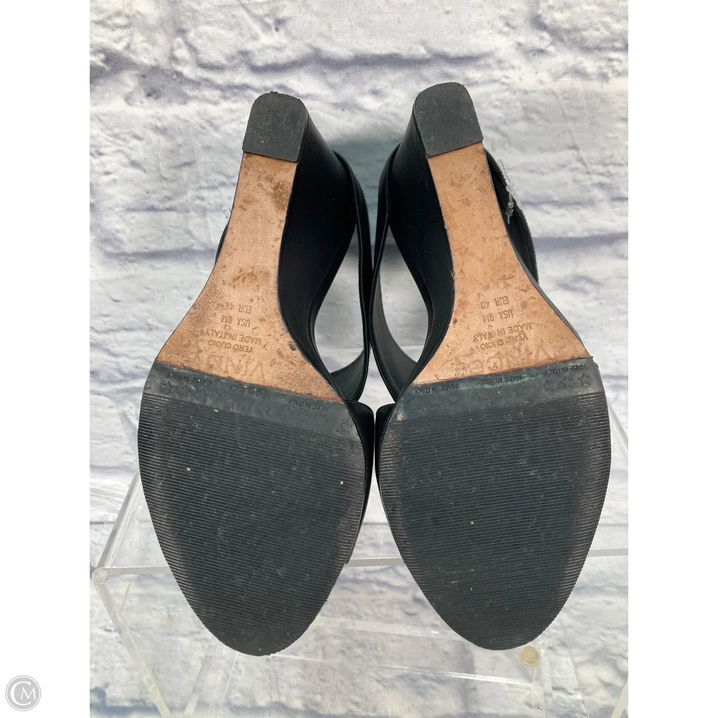 Sandals Heels Wedge By Vince In Black, Size: 9