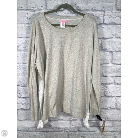 Sweater Designer By Lilly Pulitzer In Grey & White, Size: Xl