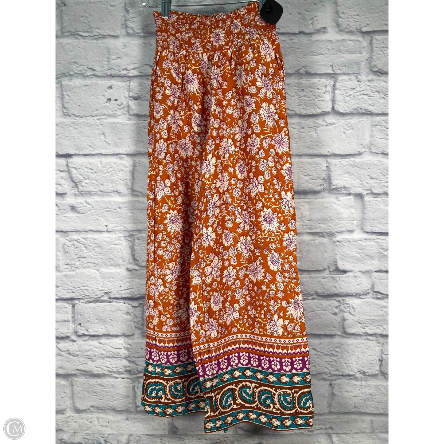 Pants Wide Leg By Maeve In Orange & White, Size: 0
