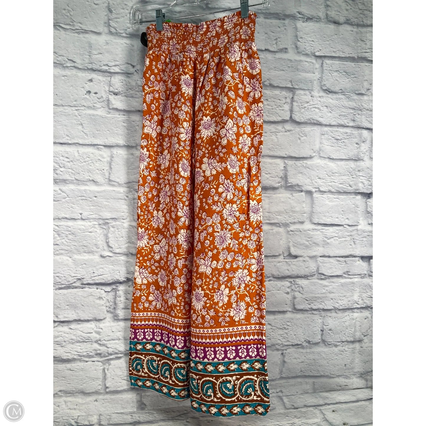 Pants Wide Leg By Maeve In Orange & White, Size: 0