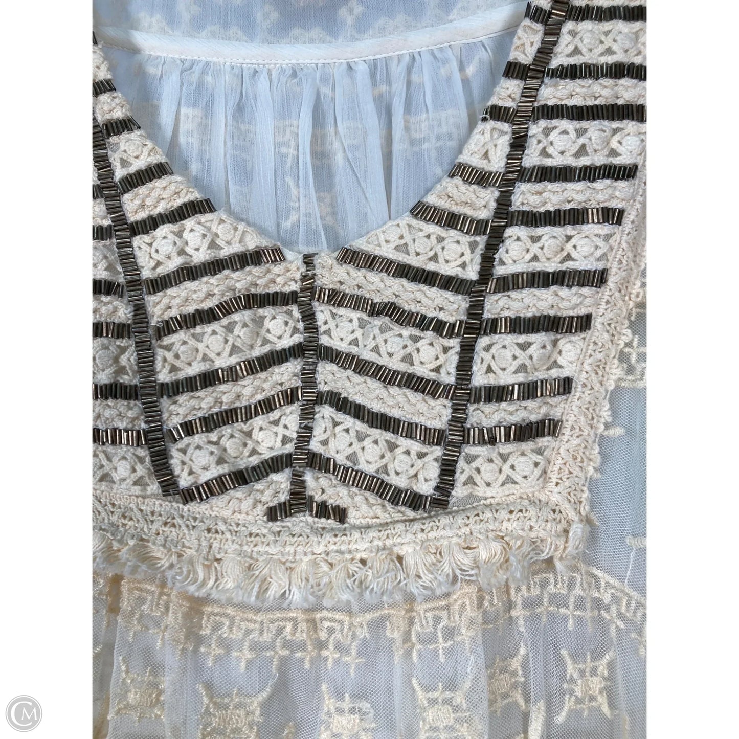 Blouse Sleeveless By Anthropologie In Cream, Size: Xs