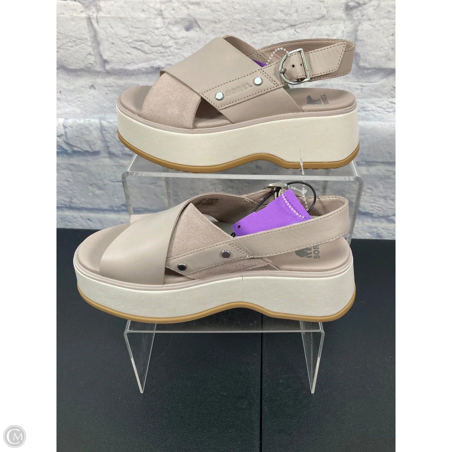 Sandals Heels Platform By Sorel In Grey, Size: 7