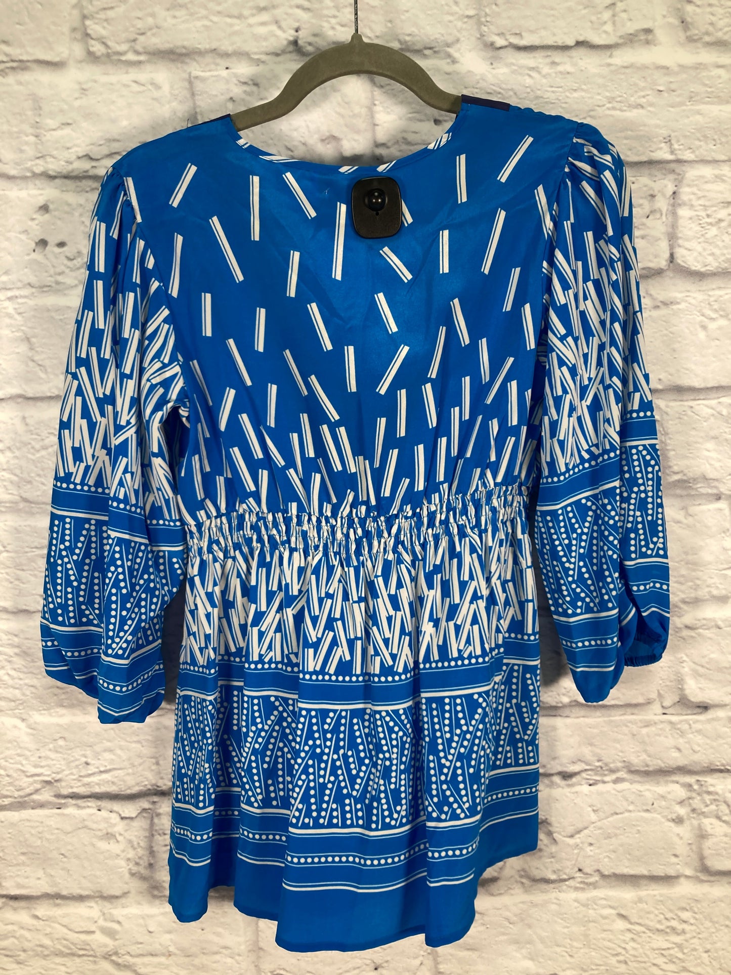 Blue & White Top Long Sleeve Designer Yumi Kim, Size M