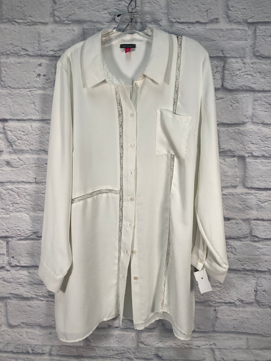 Tunic Long Sleeve By Vince Camuto In Cream, Size: Xxl