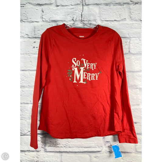 Top Long Sleeve Basic By Sonoma In Red & White, Size: Mp