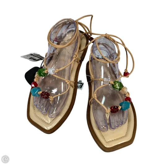 Sandals Flats By Clothes Mentor In Tan, Size: 8