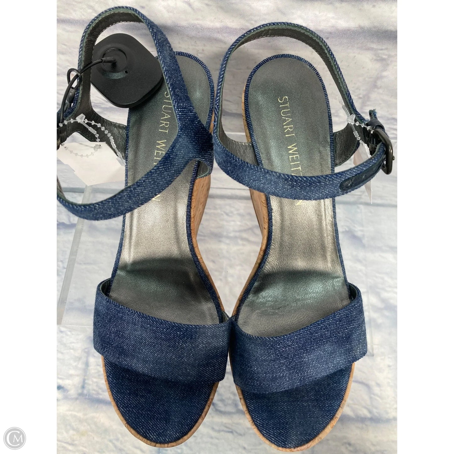 Sandals Designer By Stuart Weitzman In Blue & Brown, Size: 9