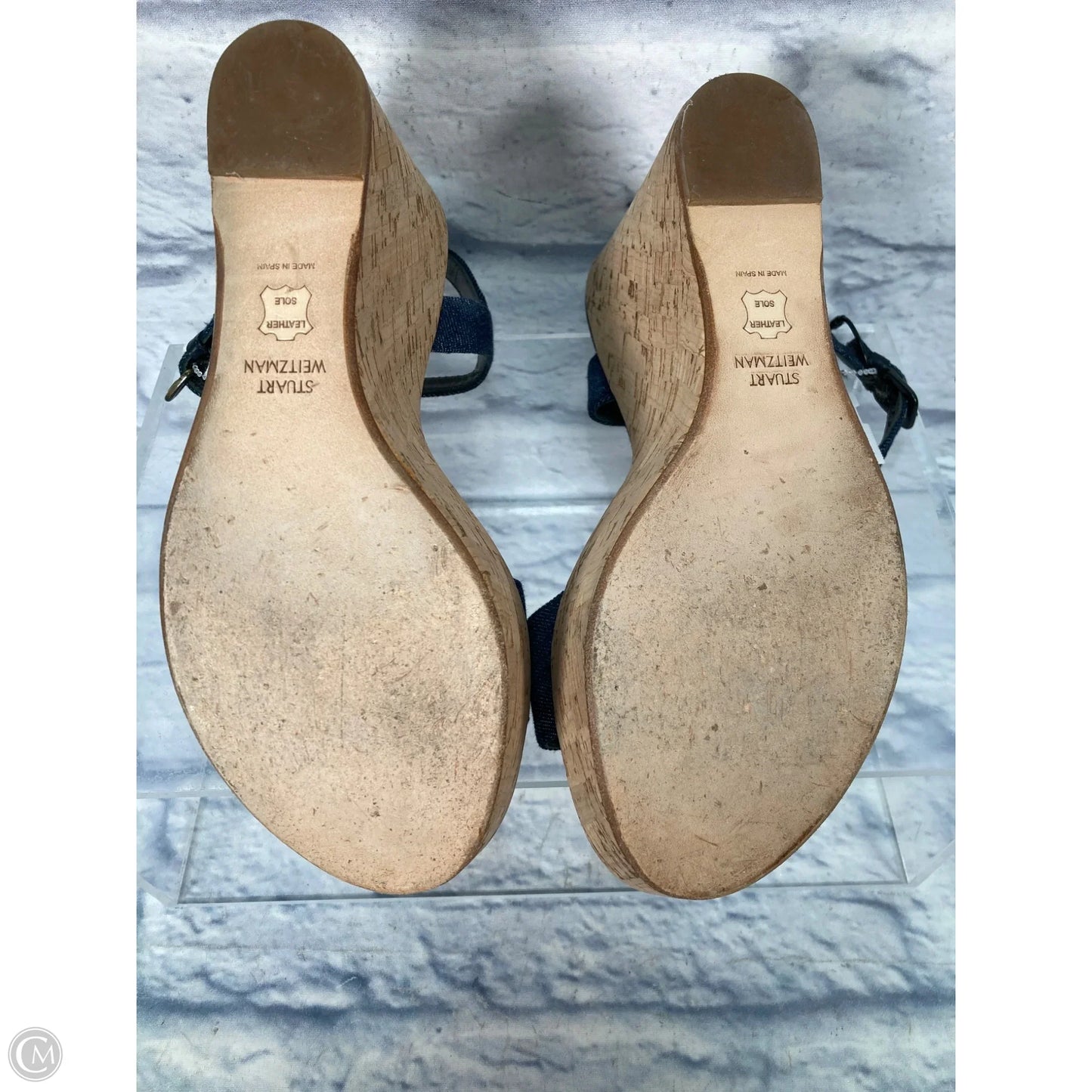 Sandals Designer By Stuart Weitzman In Blue & Brown, Size: 9