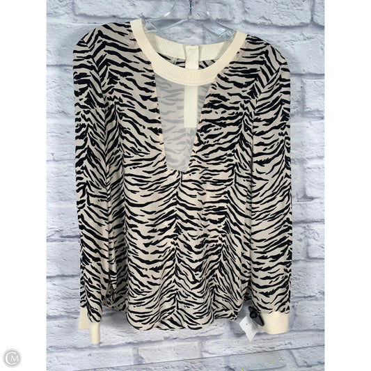 Blouse Long Sleeve By Rebecca Taylor In Black & Cream, Size: S