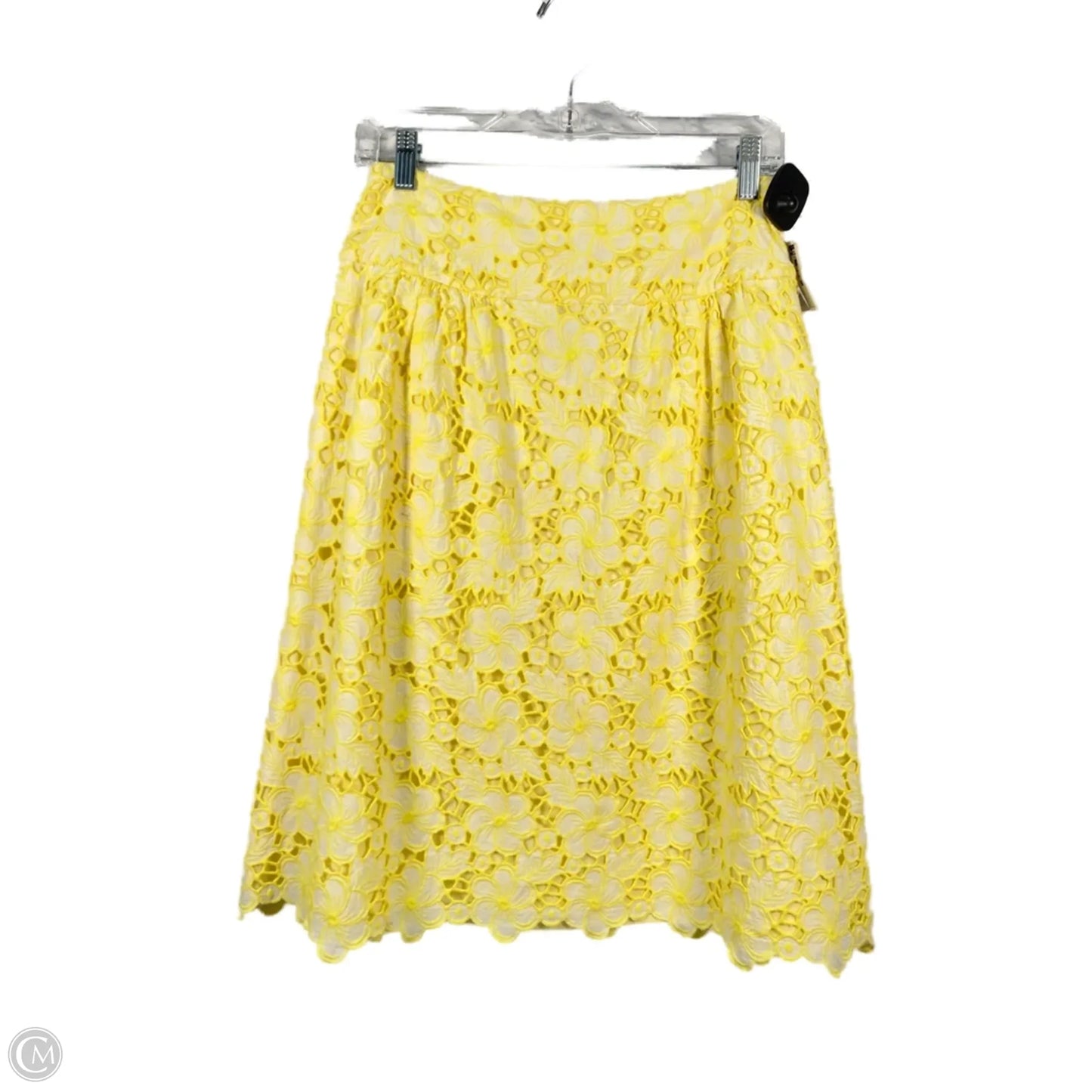 Skirt Designer By Lilly Pulitzer In White & Yellow, Size: 8