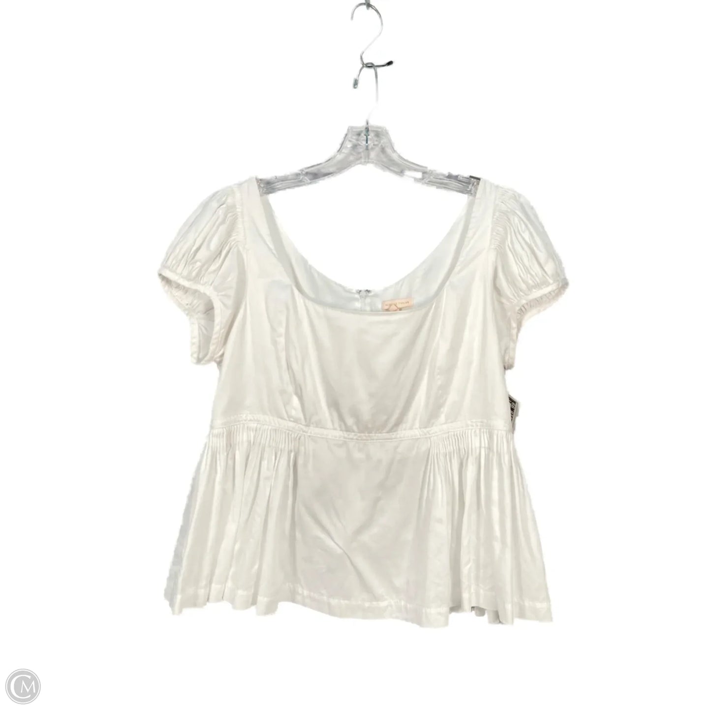 Top Short Sleeve By Rebecca Taylor In White, Size: L