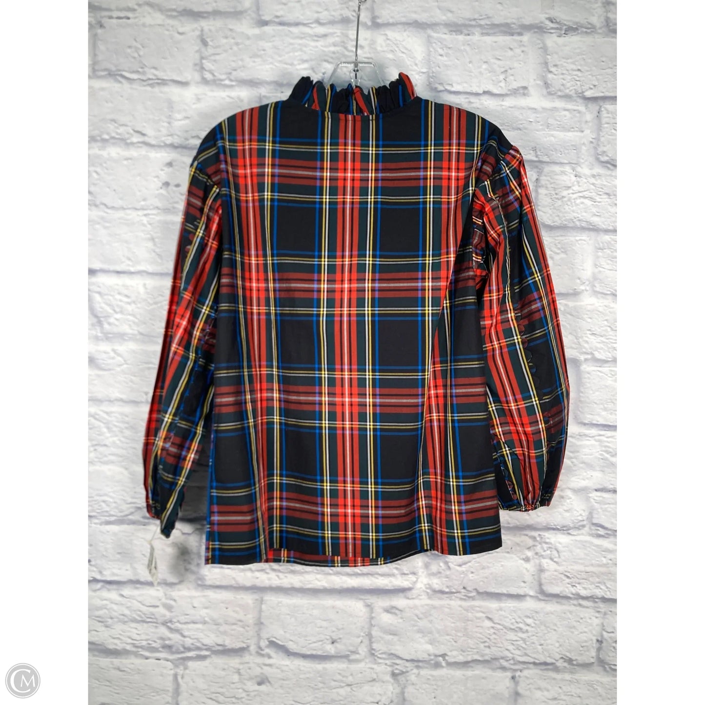 Top Long Sleeve By J. Crew In Black & Red, Size: Xxs