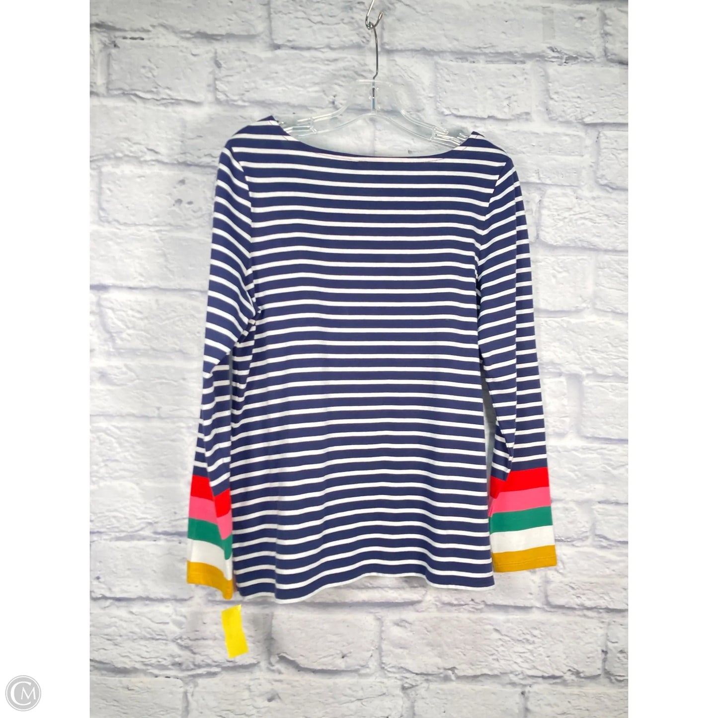 Top Long Sleeve Basic By Boden In Blue & White, Size: L