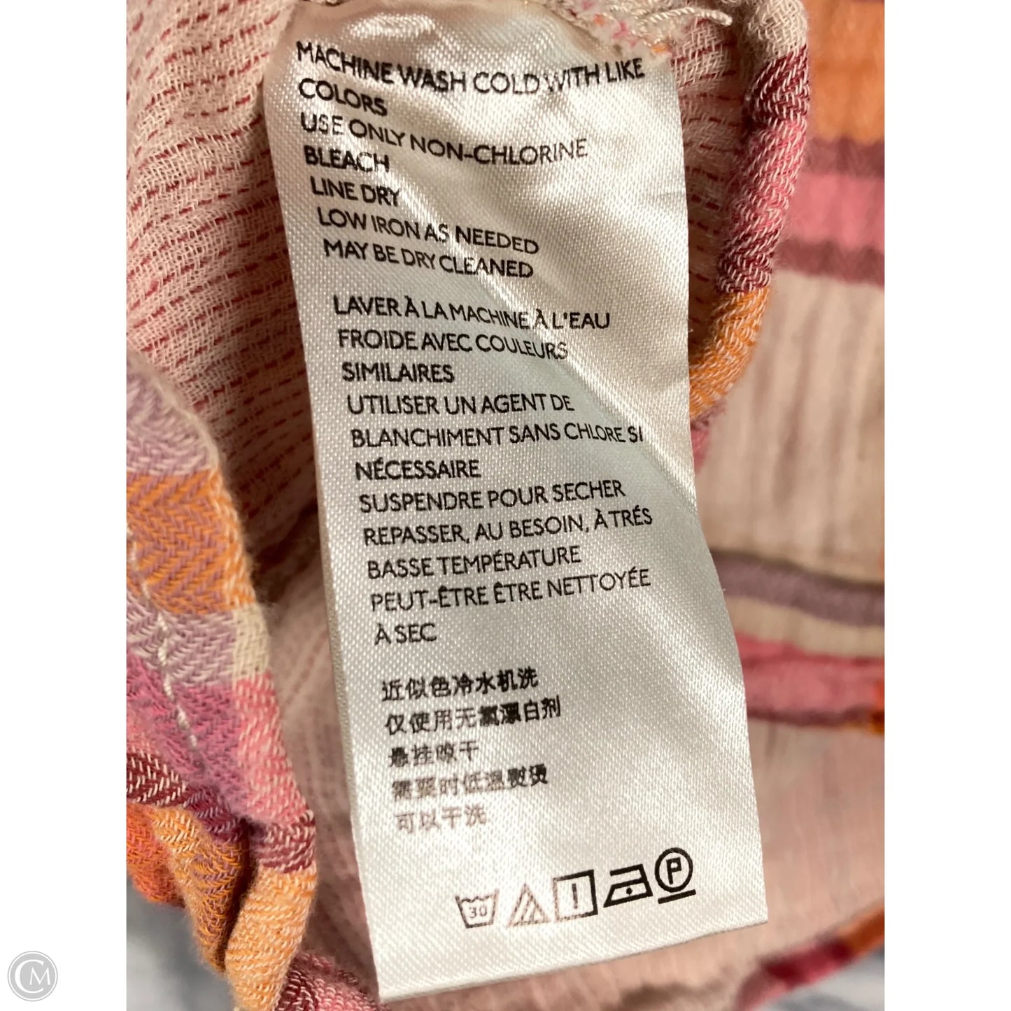 Top Long Sleeve By We The Free In Orange & Pink, Size: S