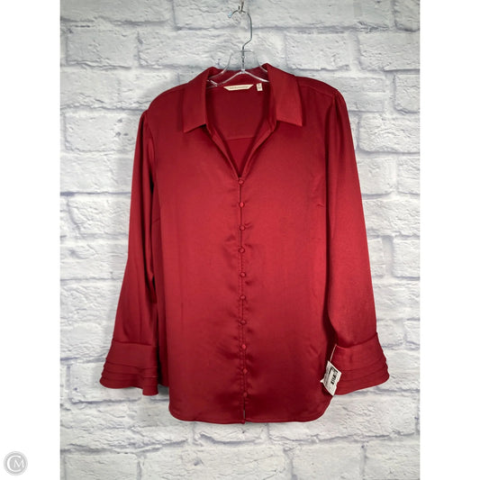 Blouse Long Sleeve By Soft Surroundings In Red, Size: M