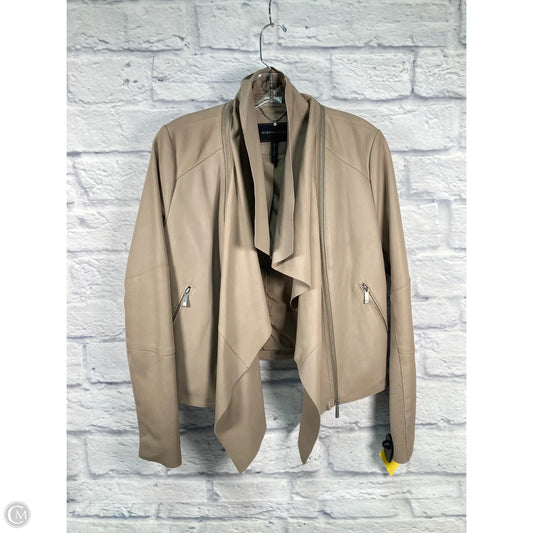 Jacket Leather By Bcbgmaxazria In Tan, Size: S
