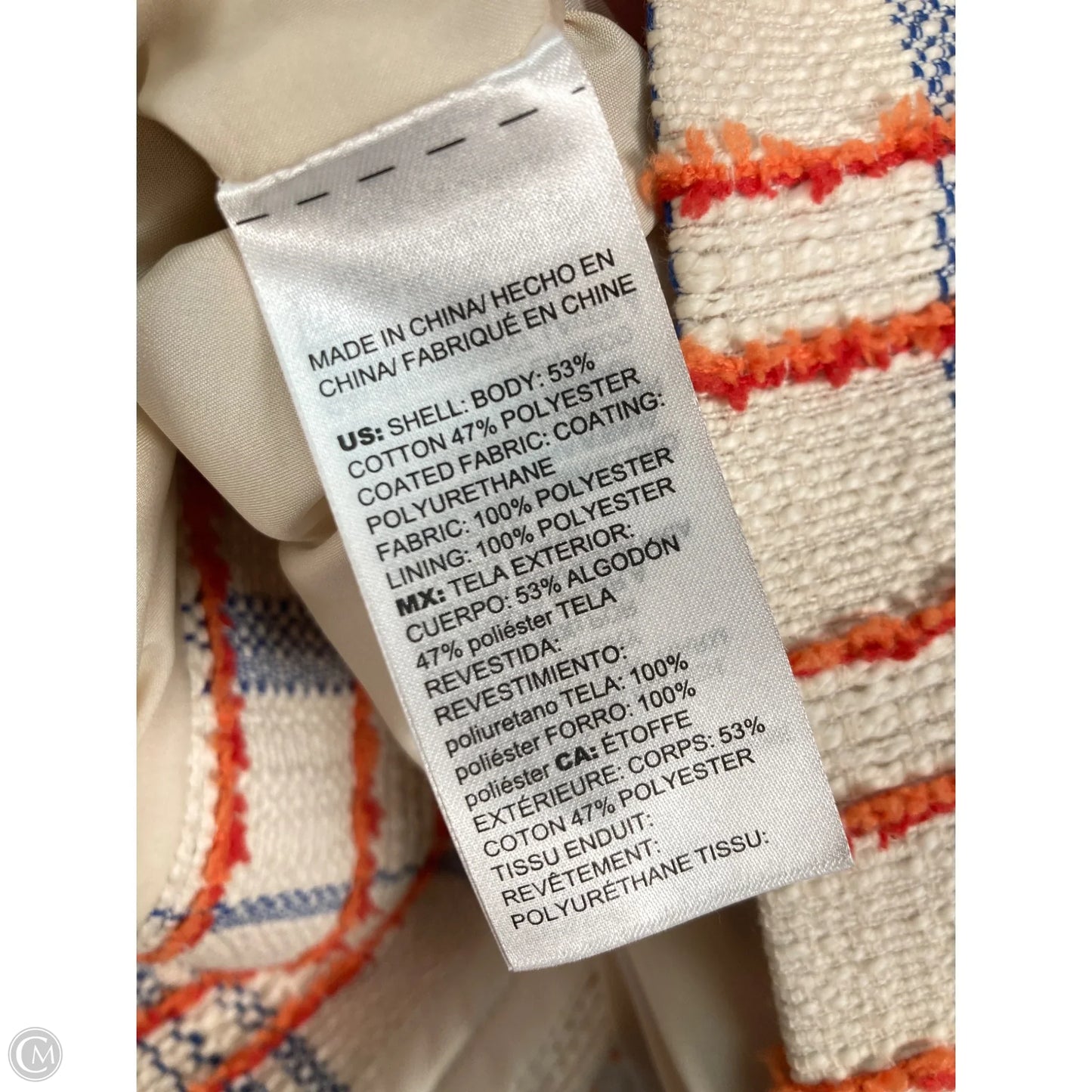 Jacket Other By Chicos In Blue & Cream, Size: M