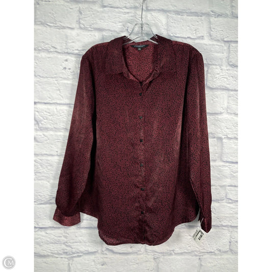 Blouse Long Sleeve By Liverpool In Black & Red, Size: L