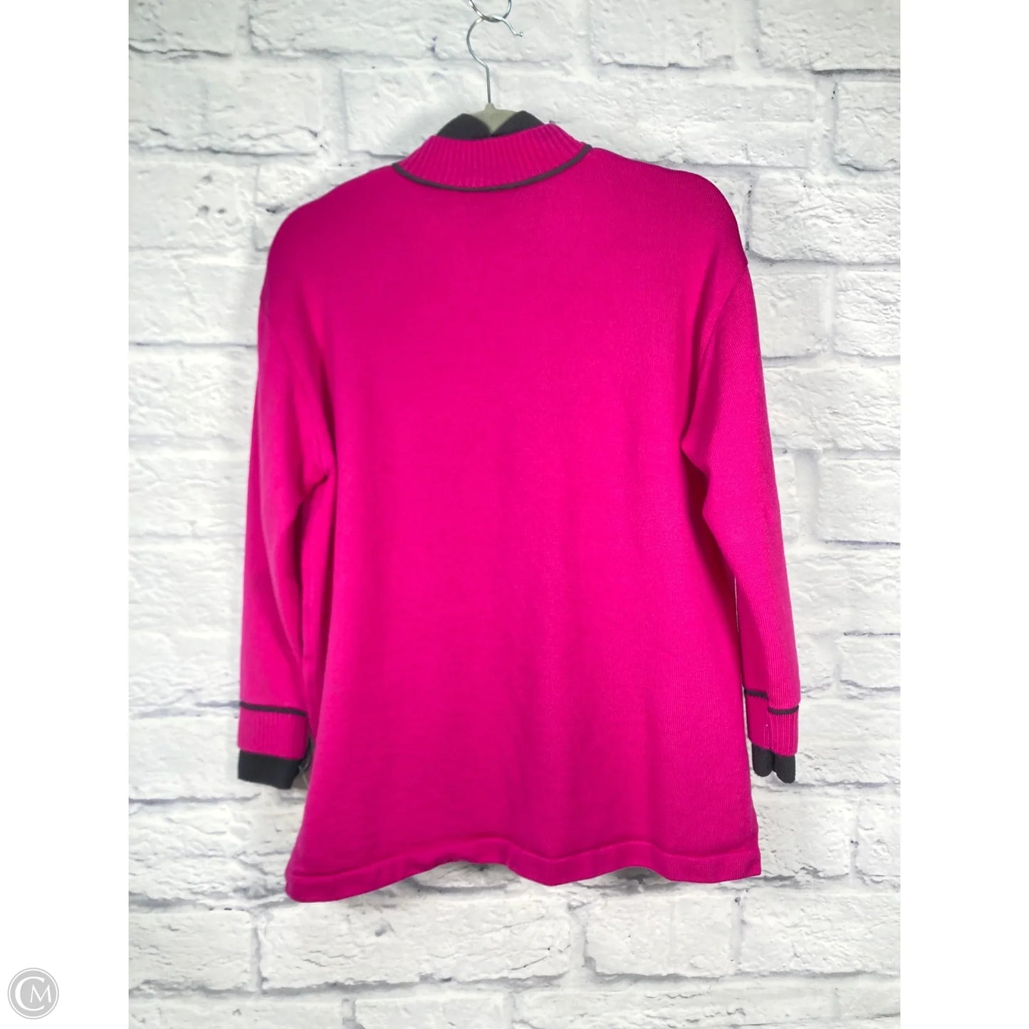 Sweater Luxury Designer By St John Collection In Black & Pink, Size: S