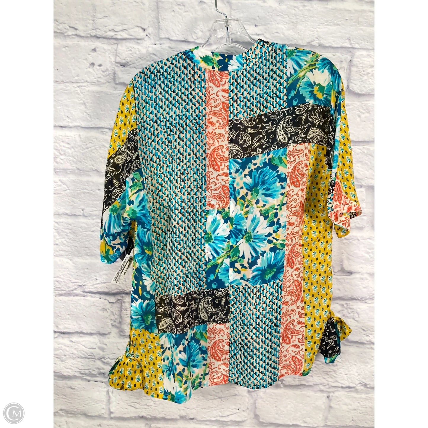 Blouse Short Sleeve By Johnny Was In Multi-colored, Size: S